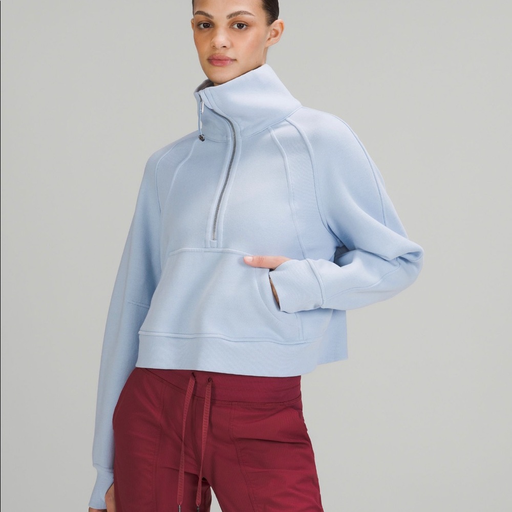 Lululemon Scuba Oversized Funnel Neck Shirt - Blue Linen